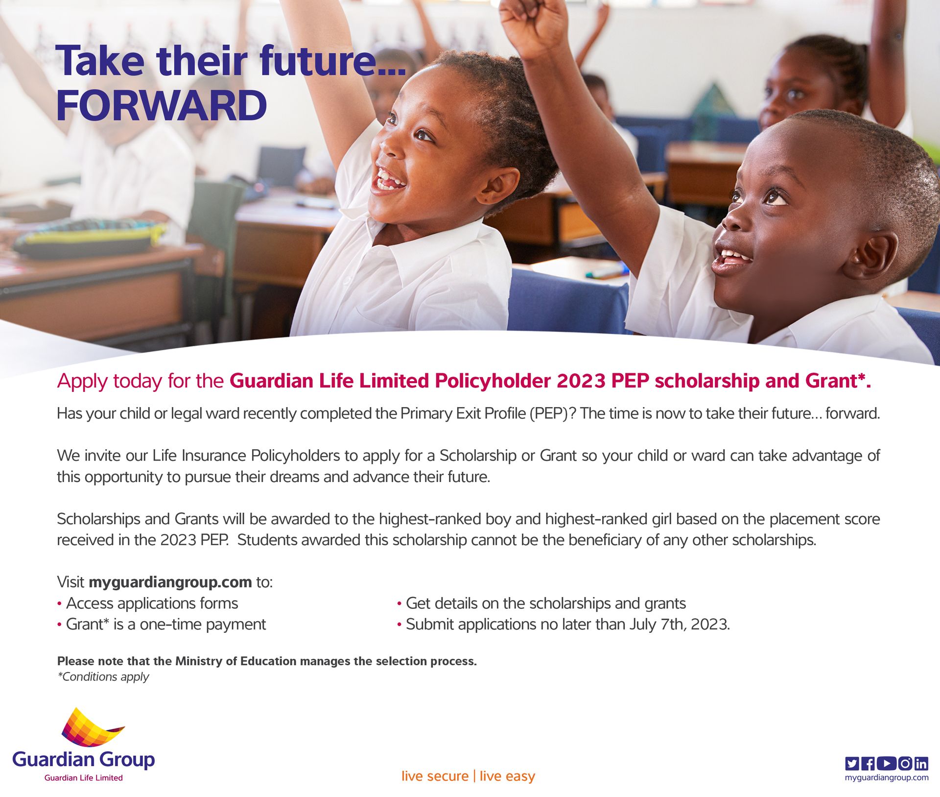 PEP Scholarship 2023 Application Guardian Group Insurance and Investments